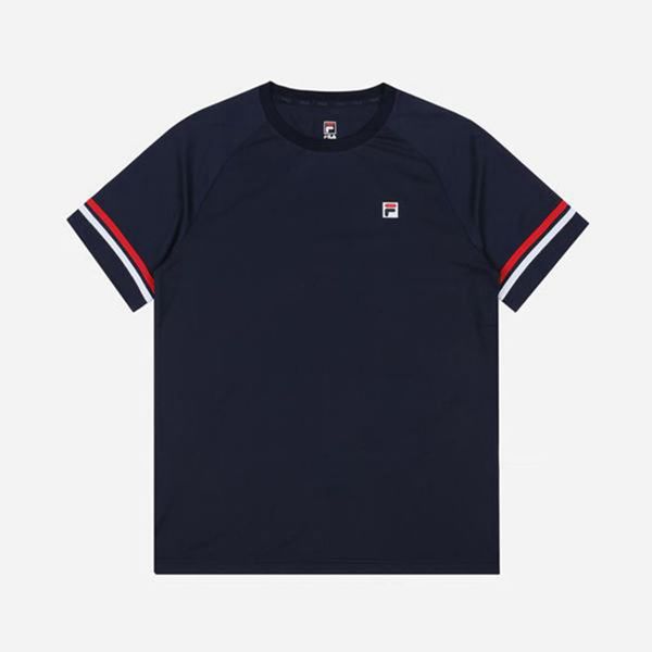 Fila Line Functional Color S/S Women's T-Shirts - Navy,NZ 291-83257